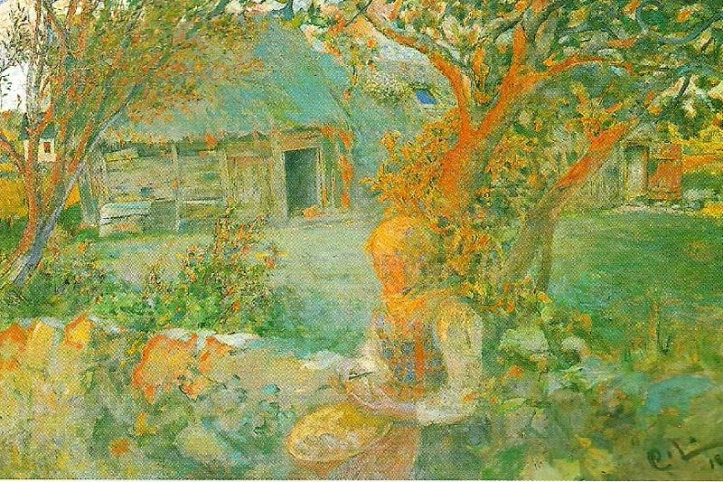 Carl Larsson de sista solstralarna oil painting picture